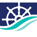 Charter Senior Living logo featuring a white ship wheel and teal wave on a navy background.